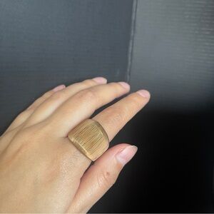 Brass chunky solid wired 6.5 size ring